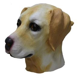 Feestmaskers gouden labrador hondenmasker latex dierenmasker kostuum accessoire hondenpup cosplay 230313