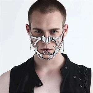 Masques de fête Gothique Masque Cyber Punk Liquide Irrégulier Argent Couleur Creux Femmes Hommes Parti Individuation Individuel Bijoux Accessoire GC2015