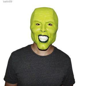 Masques de fête Masque en latex vert Jim Carrey Film Déguisement Loki Le masque Halloween Accessoire T230905