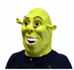 Party Masks Green Shrek Latex Mask Film Role Playing Costume Props Halloween Fantasy Dress Q240508