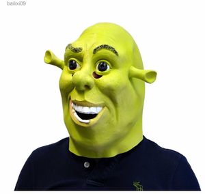 Masques de fête Vert Shrek Latex Masque Film Cosplay Costume Props pour Halloween Party Fantaisie Robe T230905