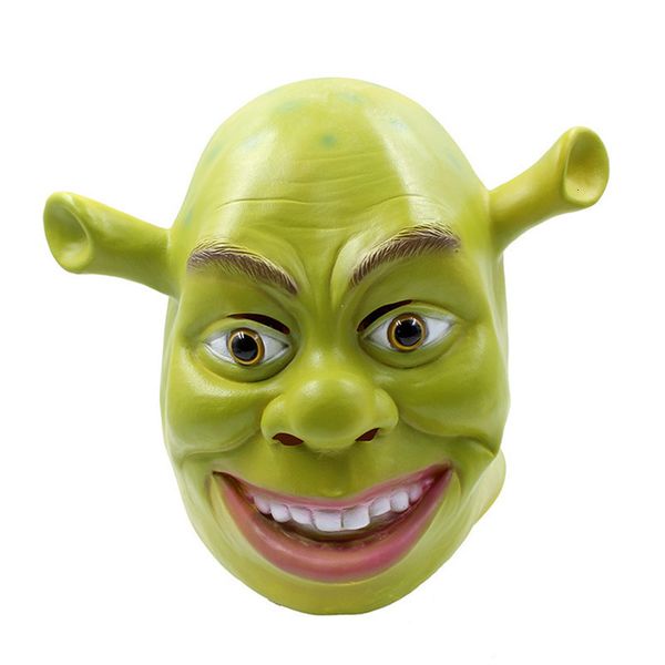 Masques de fête Vert Shrek Latex Masques Film Cosplay Adulte Animal Masque De Fête Réal Mascarade Prop Déguisement Fête Halloween Masque 230327