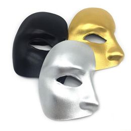 Feestmaskers half gezichtsmasker Phantom van de opera maskerade one eyed cosplay diy creativiteit Halloween kostuum rekwisieten goud sier zwarte dro dhsub