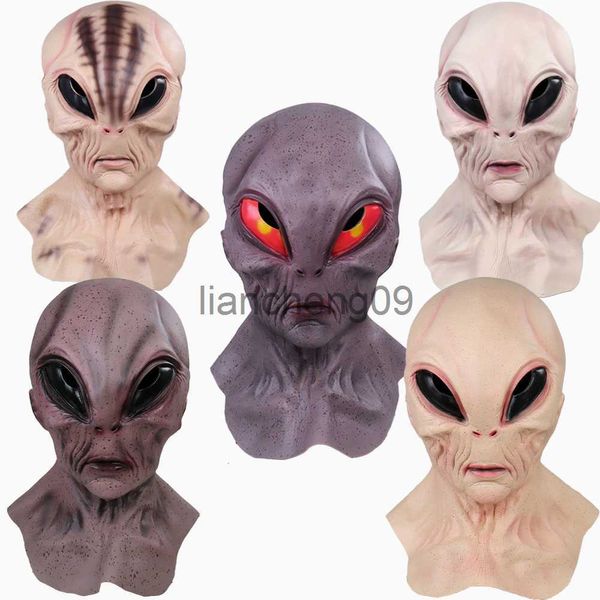 Máscaras de fiesta Halloween Alien Mask Cosplay Horror UFO Skull Máscaras de látex Casco Carnival Dress Up Party Costume Props x0907