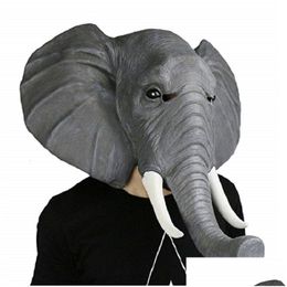 Masques de fête Halloween Costume d'animal Masque d'éléphant Africain pour le visage Mascarade 2023 Cosplay 230705 Drop Delivery Home Garden Dhjuy
