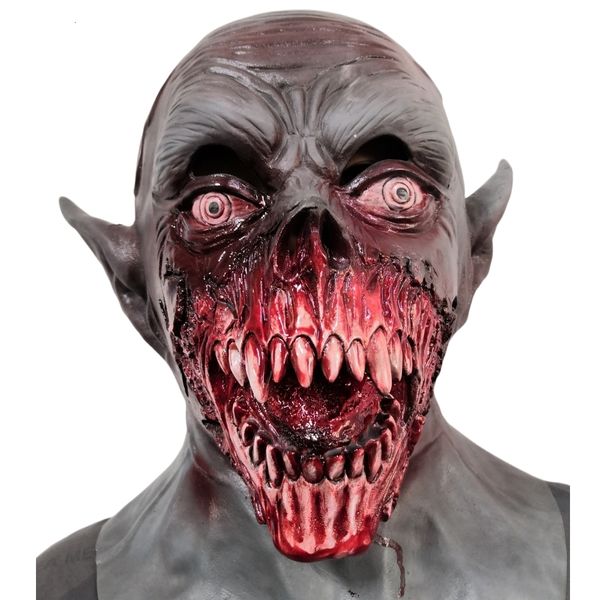 Masques de fête Halloween Horreur Sanglante Adulte Zombie Monstre Masque Costume En Latex Carnaval Tête Complète Casque Maison Hantée Prop 230826