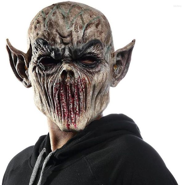 Máscaras de fiesta Halloween Bloody Zombie Máscara sin boca Cosplay Scary Masquerade Horror Costume Props Headgear