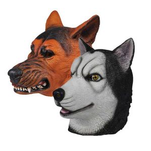 Party Masken Halloween Weihnachten Schäferhund Husky Latex Maske Kopfbedeckung Party Lustige Maske Bühne Requisiten Maskerade Vollgesichtsmaske HKD230801