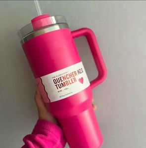 Cosmo Pink Parada 40oz roestvrij staal Co Brandstate Tumbler Flamingo 40 oz Quencher H2.0 Valentijnsdag Gift Mug Red Darget Cup