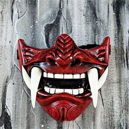 Masques de fête Halloween Cosplay Airsoft Masque De Protection Mode Demi Visage Masque Prajna Hannya Masque Japonais Samurai Demon Party Decor 230630