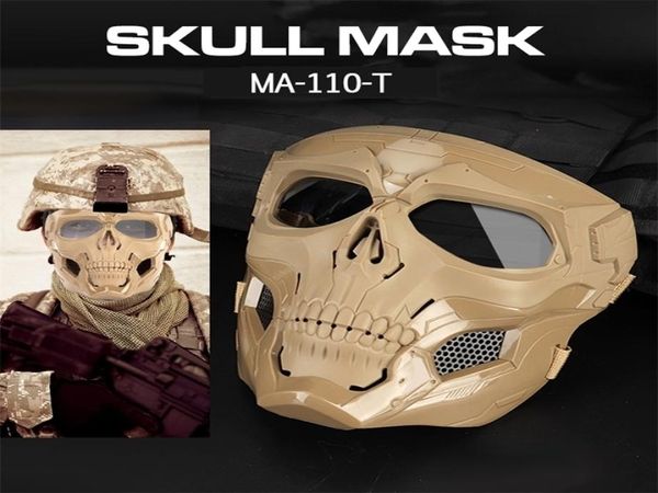 Masques de fête Halloween Cosplay fête masque militaire masques de crâne tactique masque de chasse réglable CS tir visage complet Paintbal1733655