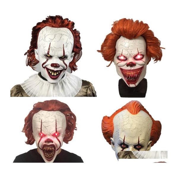 Máscaras de fiesta Halloween Cosplay Hechicero Payaso Máscara Látex Joker Horror Mascarada Fl Cara Adt Dbc Drop Delivery Hogar Jardín Festivo Sup Dhzgh