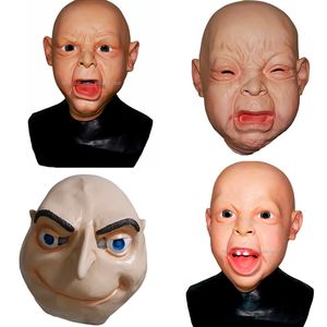 Feestmaskers Halloweenkostuum Babymasker Volledig hoofd voor volwassenen Latex Cry 230904