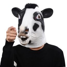 Masques de fête Halloween Vache Latex Masque Nouveauté Costume Fête Déguisements Animaux Masques 230327