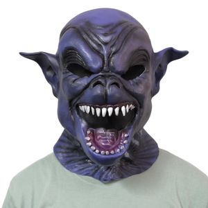 Masques de fête Halloween Creepy Evil Blue Monster Mask Demon Horror Dress Up Ghost Latex Prop Nouveauté Costume Carnaval Casque 230721