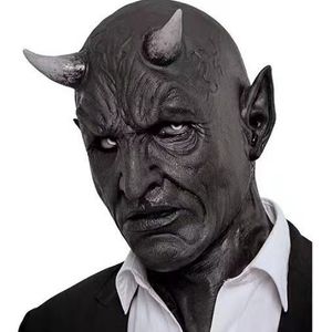 Máscaras de fiesta Decoraciones de Halloween Cuerno Demonio Diablo Asesino Máscara de látex Cosplay Traje Props 220920