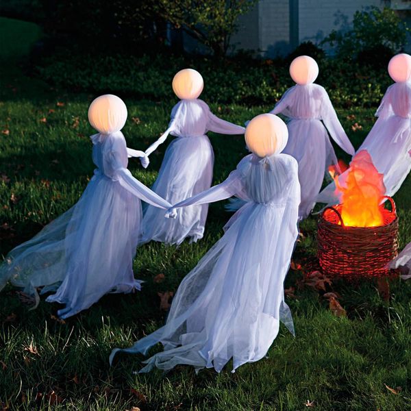 Masques de fête Décorations d'Halloween en plein air Grand Light Up Holding Hands Screaming Sorcières Décor effrayant pour la maison à l'extérieur de la cour Pelouse Jardin 230802