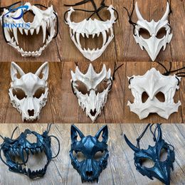 Masques de fête Halloween démon masque carnaval loup-garou crâne horreur accessoires Cosplay Costume Anime visage chapeaux 230630