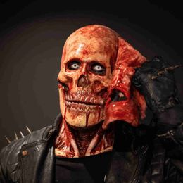 Máscaras de fiesta de Halloween de doble capa Máscara rasgada Bloody Horror Skull Máscara de látex Scary cosplay Máscaras de fiesta mascaras halloween 2021 2022 J230807