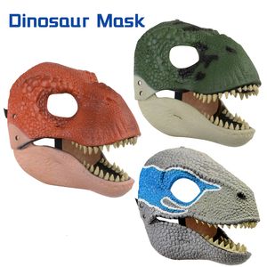 Máscaras de fiesta Halloween Dragón Dinosaurio Máscara Serpiente Boca abierta Látex Horror Sombrero Cosplay Po Props Decoraciones 230216