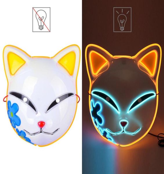 Party Masks Halloween El Color Cosplay Cosplay LED BLUNGLING ANIME Cat Glow dans le Dark DJ Club accessoires 2209201618800