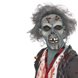 Feestmaskers Halloween explosief haar Zombie Mask Creepy Evil Monster Cosplay Kostuum Horror Headger Masquerade Props 230818