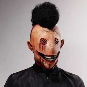 Feestmaskers Halloween Fancy Dress Party Demon Killer Horror Mask Role-Playing Bloody Anreway Skull Latex Helmet Costume Props Q240508