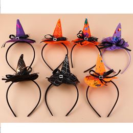 Máscaras de fiesta Halloween Girls Diadema Bruja Cosplay Tocado Calabaza Pelo Aro Decoración