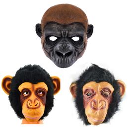 Máscaras de fiesta Halloween Gorilla Mask Noved Monkey Orangutan Chimpas Mascares Funny Party Animal Mask Halloween Carnave Disfraz Props 230814