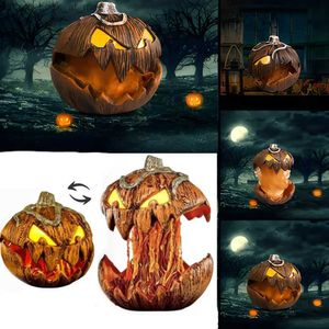 Máscaras de festa Halloween Gourdo Abóbora Iluminação Gourdo -O-Lantern Decor Assustador Extensível -O-Lantern Halloween Decor Halloween Gift Q231007