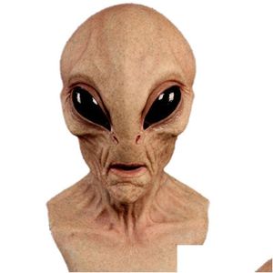 Masques de fête Halloween Horror Alien Mask Effrayant Horrible Big Eyes Magic Funny Cosplay Prop Fl Face Er Prank Joke Drop Delivery Home Ga Dhroo