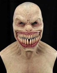 Masques de fête Halloween Horreur Couvre-chef Latex Clown Masque Diable Visage Couverture Terreur Creepy Gagtooth Démon Halloween Masque Cosplay Costume Props Q231007