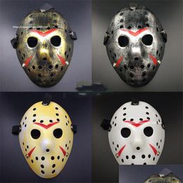 Máscaras de fiesta Halloween Horror Jason Mask Hockey Cosplay Killer Scary Decor Christmas Masquerade Masque V para Vendetta Drop Delivery H Dhcfd