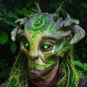 Masques de fête Halloween Masque d'horreur 3D Réalité Pleine tête Forêt Sage Cosplay Elf Elder Scary Mascarade Fun Prop 230901