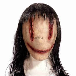 Party Maskers Halloween Horror Masker COS Smile Scary Funny Headgear Demon Mask Faceless Scary Full Head Skull Mask Anime Cosplay Suture ghost J230807