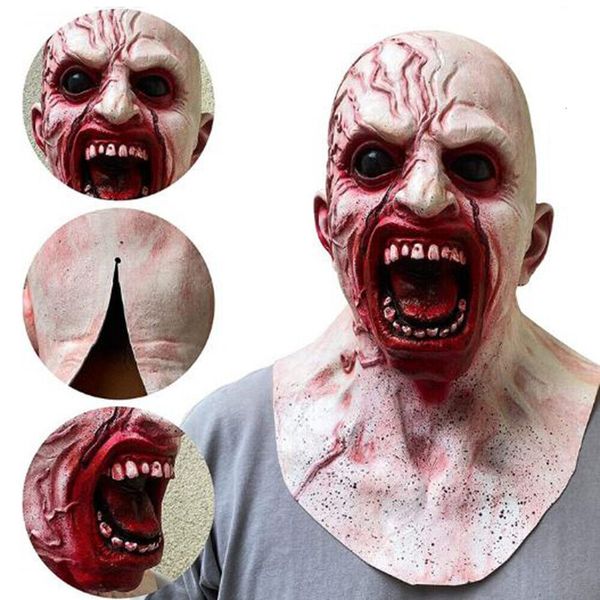Masques de fête Halloween Masque d'horreur Zombie Latex Cosplay sanglant dégoûtant pourriture visage effrayant Masque mascarade Mascara terreur Masker 230901