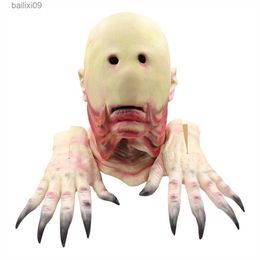 Masques de fête Halloween Film d'horreur Cosplay Masque Fantaisie Robe Fête Monstre sans yeux Vêtements Couvre-tête Monstre Masque En Latex T230905