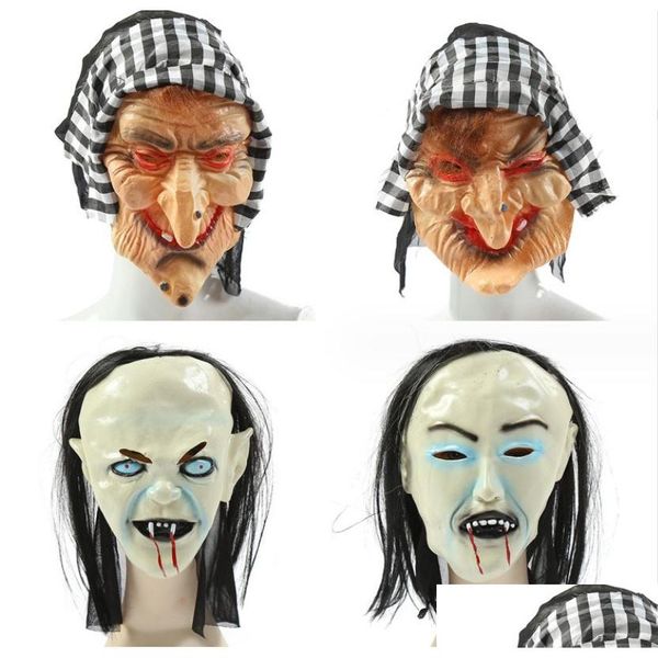 Masques de fête Halloween Horreur Sorcière Masque Effrayant Châle Noir Sile Cosplay Diable Drop Livraison Maison Jardin Fournitures de Fête Dhgu Dhlab