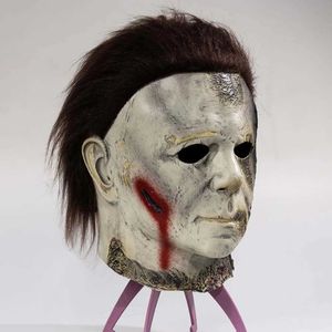 Feestmaskers Halloween Killer Michael Myers Mask Role Play Bloody Demon Horror Latex Helmet Carnival Dressing Costume Props Q240508