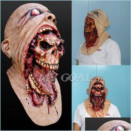 Masques de fête Halloween Latex Masque sanglant Zombie Face Melting Walking Dead Horror Costume Party Prop Drop Delivery 2021 Home Garden Fes Dhwfu