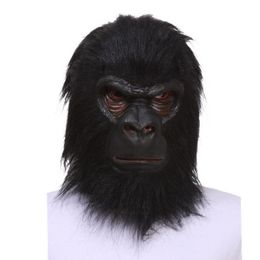 Masques de fête Halloween Latex Gorilla masque adulte FACE FACE FACE DURMINE MASSE ANIMAL MONKE HALLOWEEN COSPlay Propplay 230313