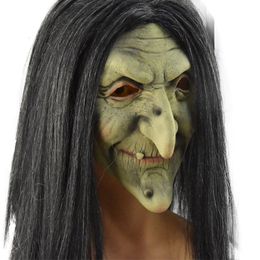 Masques de fête Halloween Latex Masque Horreur Sorcière Cosplay Effrayant Accessoires Couvre-chef Simulation Vieil Homme pour 230904