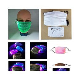 Masques de fête Halloween LED Masque anti-poussière lumineux avec charge USB 7 couleurs modifiables pour Break Dance Dj Music Drop Delivery Home Ga Otyoo