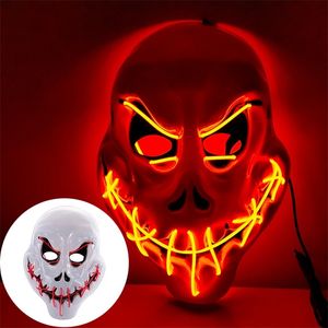 Masques de fête Halloween LED Purge Glow Light Up Funny Election Mascara Costume Festival Cosplay DJ 220920