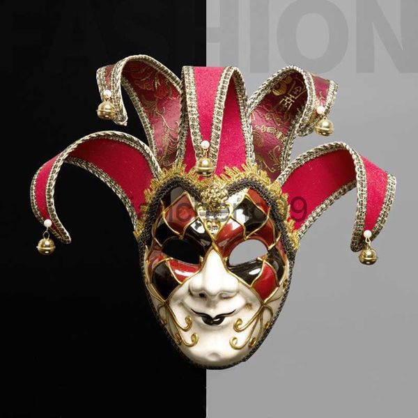 Masques de fête Masque d'Halloween Exquis Vintage Mascarade vénitienne Masque de fête pour adultes Clown Joker Masques Anime Film Danse Décoration murale x0907