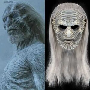 Masques de fête Halloween Masque Latex Headcover Droits Jeu Ghost Night King Faux Visage T230905