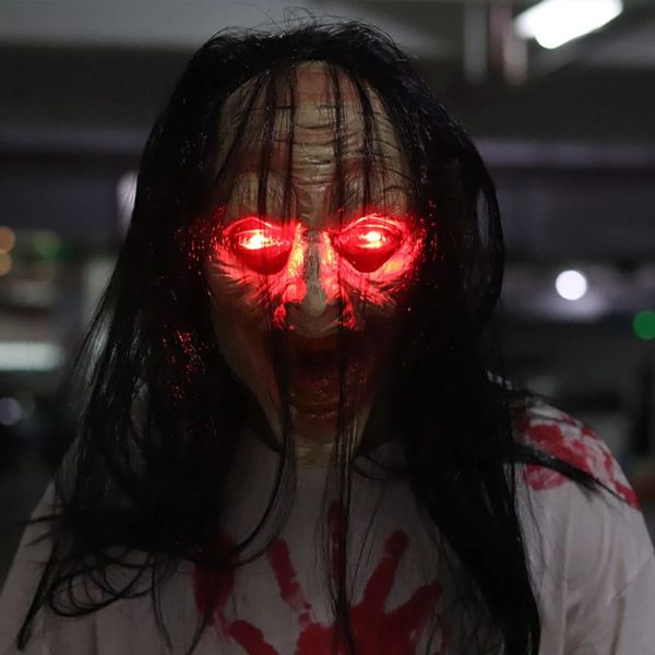 Party Masks Halloween Mask Luminous Eye Terror Cosplay Cosplay Costume Adults Zombie Headgear Ghost Funny Horror Toy 2024425