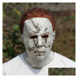 Party Masks Halloween Michael Myers Masque Horreur Carnaval Masquerade Cosplay Adt fl face Casque effrayant la livraison majeure de gouttes à domicile DH80Z