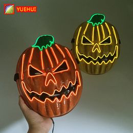 Feestmaskers Halloween Meerdere soorten neonlichtmasker LED Pompoenpurge Horror Gloeiend voor donkere nacht 230721