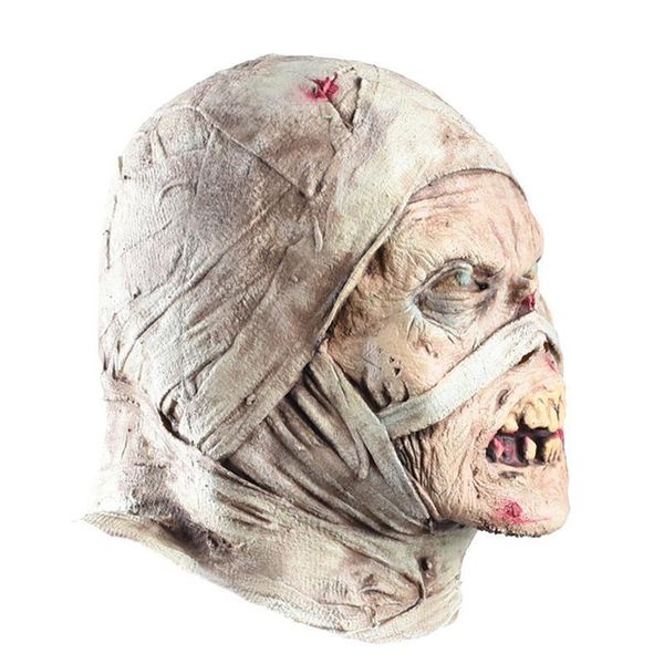 Masques De Fête Halloween Momie Masque Latex Effrayant Couvre-chef En Caoutchouc Horreur Mascaras De Latex Realista Momifié Pinhead Parasite Masques 230820